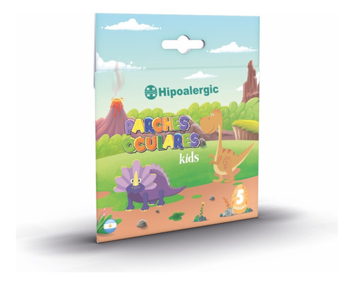 Hipoalergic Parches Oculares Kids Dinos X 5 Unidades Motivos Impresos