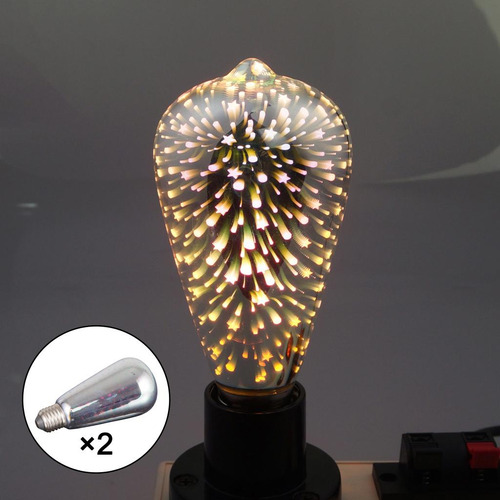 2x 3d Rgb Led Fuegos Artificiales Bombilla Para Mi