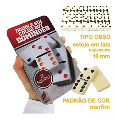 Jogo Dominó Osso 28 Peças Útil Bazar 1,5x9x15cm RF2191 - freitasvarejo