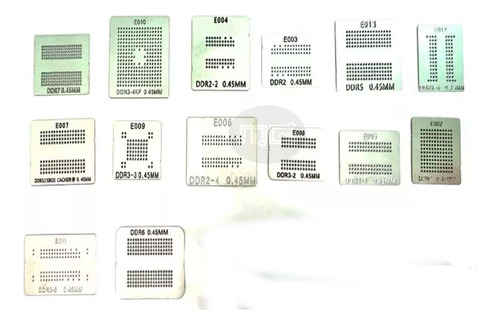 14 Set Bga Reballing Stencil Kit Ddr Ddr2 Ddr2-2 Ddr2-3 Ddr3