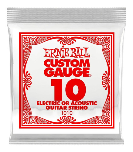 Corda Avulsa Ernie Ball 0.10 Regular Slinky Usa 1010 6unid. 