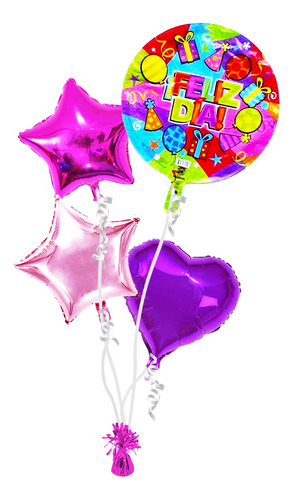 Globos Bouquet De 5 Con Helio