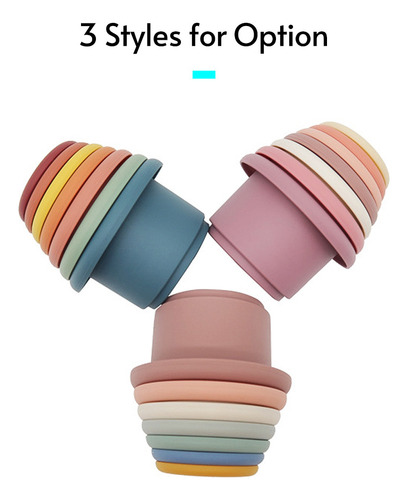 Juego De 7 Vasos Apilables Para Niños Pequeños, Juguetes Api