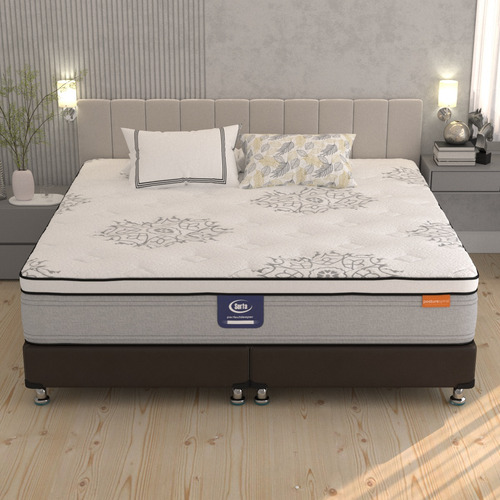 Colchón Serta King Size Cronos + 2 Almohadas Memory Foam Gel