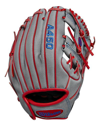 Guante Beisbol Wilson Infantil A450 Gris Rojo 10.75 In