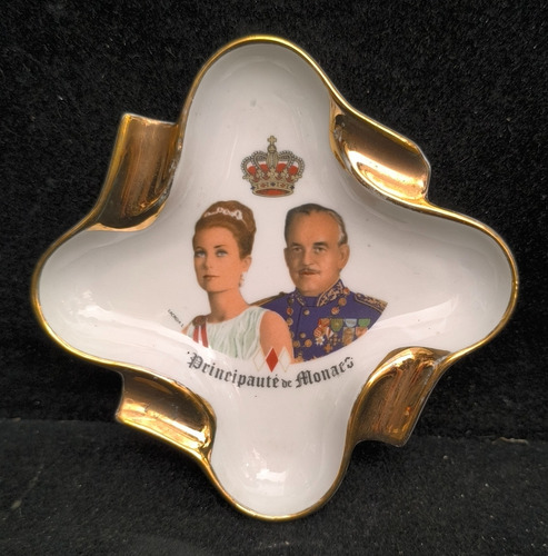 Antiguo Cenicero Mesa Porcelana Rdo Principado De Mónaco (Usado)