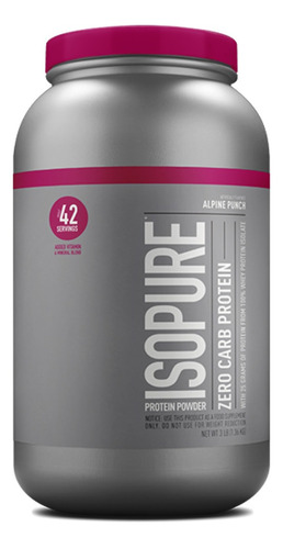 Suplemento en polvo Isopure  Zero Carb proteína sabor alpine punch en pote de 1.36kg