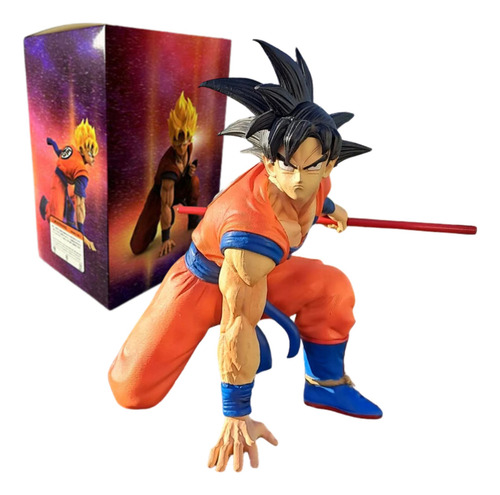 Figura Goku Base Dragon Ball Z Baculo Magico Anime 17cm