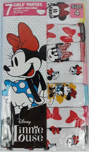 7 Bombachas Disney Minnie Mouse - Talle 4 - Handcracft - 