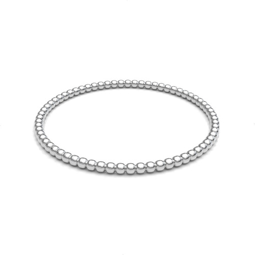 Imagen 2 de 10 de Pulsera De Plata 925 Bolitas De 3mm Elástica Mujer Agálea