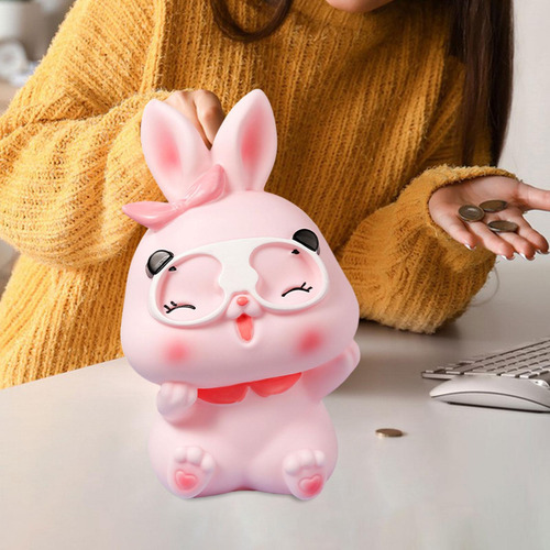 Hucha De Conejo, Hucha Con Bordes Redondos, Regalo De Rosa L