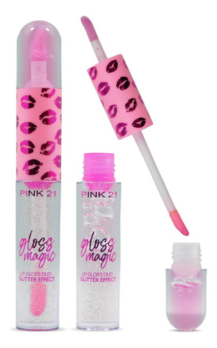 Brillo Labial Glitter Lipgloss 2 En 1 Pink 21 Gloss Magic Acabado Brillante Glitter Color 01 Cherry