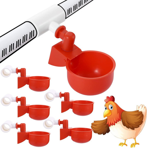 15 Unids Bebedouros Automático Copinho Para Aves + Te Adapta Cor Vermelho 0