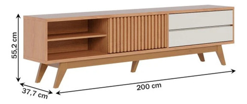 Mesa De Tv Minimalista Icarus Color Haya/blanco Tu Mesita