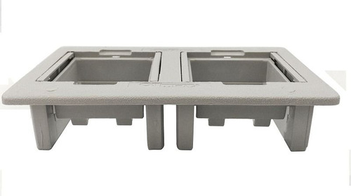 Imagem 6 de 6 de Painel De Mesa Montada Com 2 Tomadas, 2 Rj45 - Cor Cinza