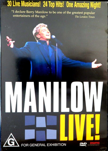 Dvd   Barry Manilow    Manilow Live!     Nuevo Y Sellado