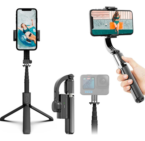 Estabilizador Celular Gimbal Selfie Stick, Trípode