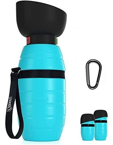 Pecute Dog Water Bottle Portable (17oz/22oz), 2 In 1 Foldabl