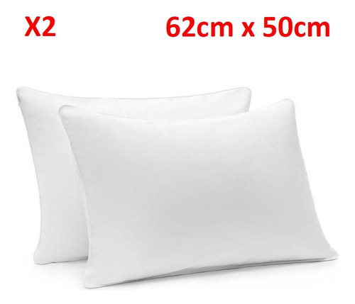 2 Almohadas Matrimoniales Antialergicas 60cm X 50cm Nuevas 