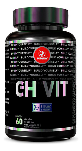C-h Vit L-arginina 1100mg 60 Cápsulas Midway Sabor Sem Sabor