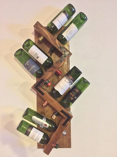 Mueble Para Vinos Zig Zag! Capacidad 8 Vinos Rústicas!