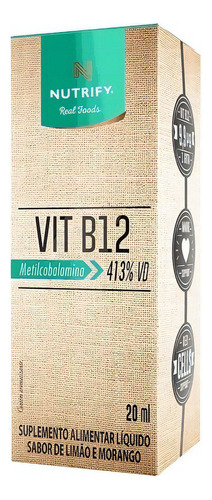 Vitamina B12 Nutrify Metilcobalamina 413% (gotas) - Nutrify Sabor Limão e Morango