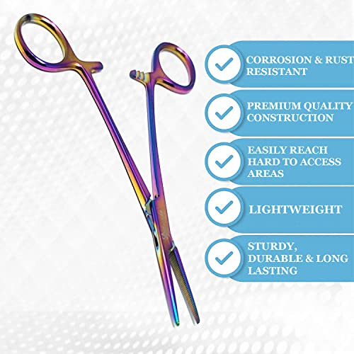 Multi Color Rainbow Mosquito Hemostat Forceps 5.5 Stra...