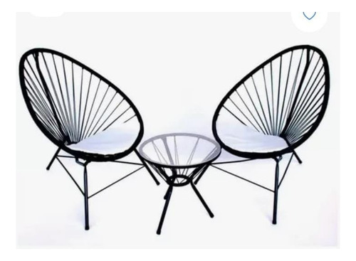 Sillones Acapulco Pvc Con Mesa Negro Acapulco