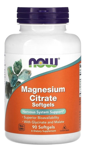 Magnesium Citrate (citrato Magnesio) 266mg 90 Softgels Now Foods