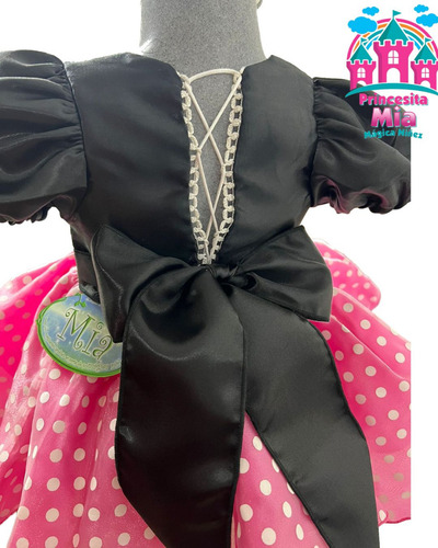 Disfraz Minnie Mimi Mouse Rosa Para Niña Talla 10 - 12 Incluye Pantimedias Y Diadema Con Orejitas