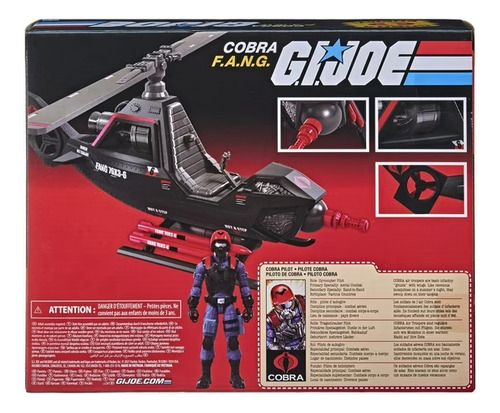 Helicóptero Con Figura Cobra Fang G.i. Joe Retro Collection