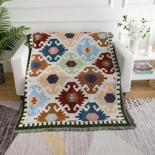 Colcha Artesanal Estampada 180x225cm Diseños Varios 