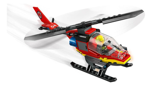 Lego City Helicoptero De Rescate De Bomberos 60411 / Diverti