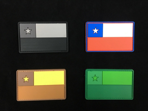 Set 4 Parches Pvc Banderas Chile - Venezuela - Argentina