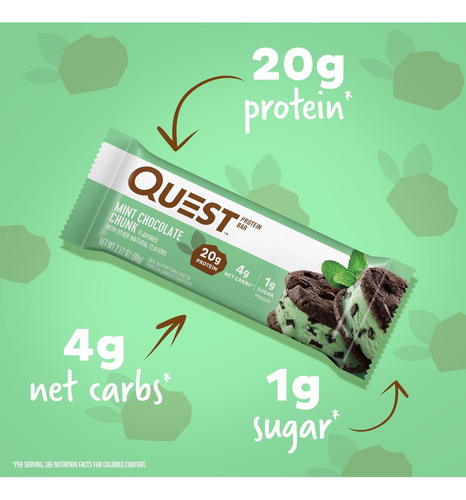 Quest 4 Barras De Proteína Trozos De Chocolate Con Menta