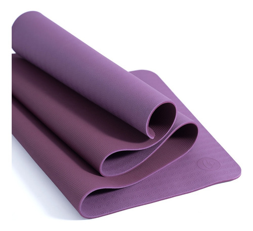 Yogateria Tapete Mat Yoga Tpe 100% Eco 6mm P/ Pilates Cor Ameixa/ Ameixa-Claro