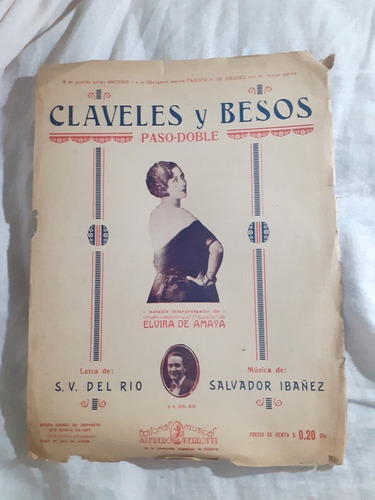 Partitura Claveles Y Besos Salvador Ibáñez S V Del Río 