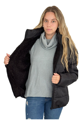 Customs Ba Camperas Mujer Parka Campera Invierno Negra Full