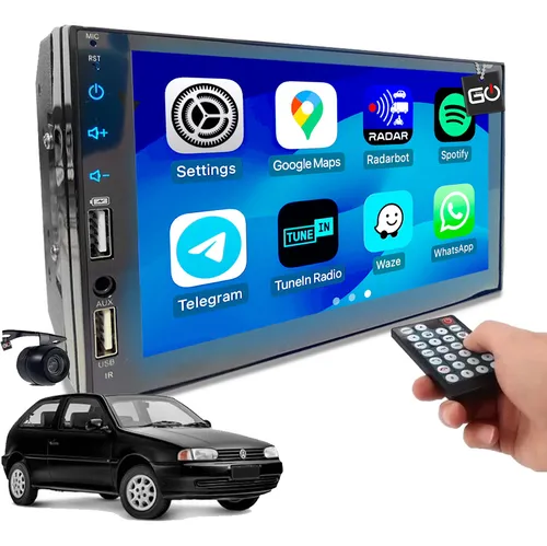 comprar Multimidia Mp5 Carplay Via Cabo Tela 7polegadas Kit Pronto