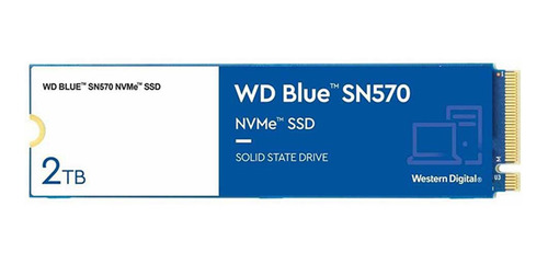 Imagen 1 de 3 de Unidad De Estado Solido 2tb Ssd Western Digital Sn570 M.2 Azul Wds200t3b0c