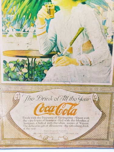 Imagen 3 de 10 de Afiche Publicitario Cocacola, Original En Retablo. Colección