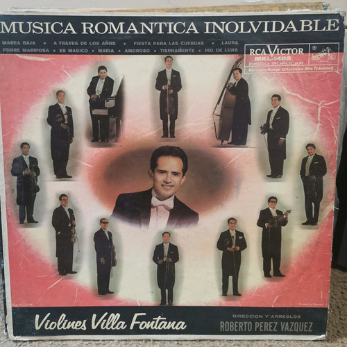 Disco Lp Violines Villa Fontana-musica Romantica Inolvidabl