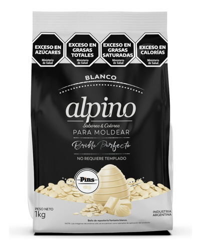 Pins Blanco Baño De Reposteria Alpino Chocolate  1kg