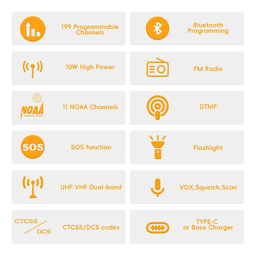 Tidradio Td-h8 - Radios De Mano Tidradio Td-h8 De 10 Vatios,