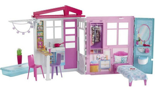 Casa De Muñecas Barbie Close & Go: Totalmente Amueblada