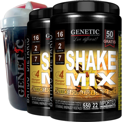 Batido Proteínas Vegano Dietético Shake Mix Shaker Genetic