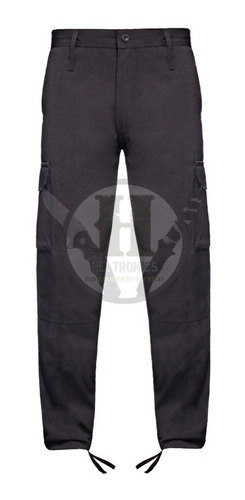 Pantalon Tactico Cargo Rip Stop Negro Houston Uniforme Calid