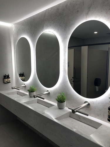 Espejo Luz Led 50 X 85 Pastilla Para Baño Accesorios Marco No Tiene