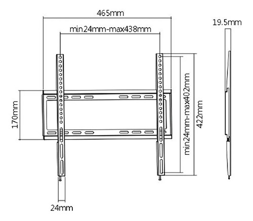Soporte Para Tele Fijo De Pared 26 A 63 Pulgadas Tv Led Negro