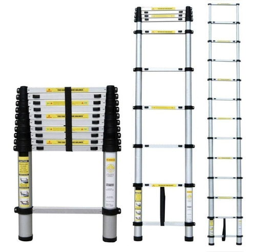 Escalera Telescópica De Aluminio 3,8 Metros
